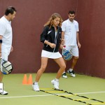 Claudia Bau entrenando al equipo Padel Soul.