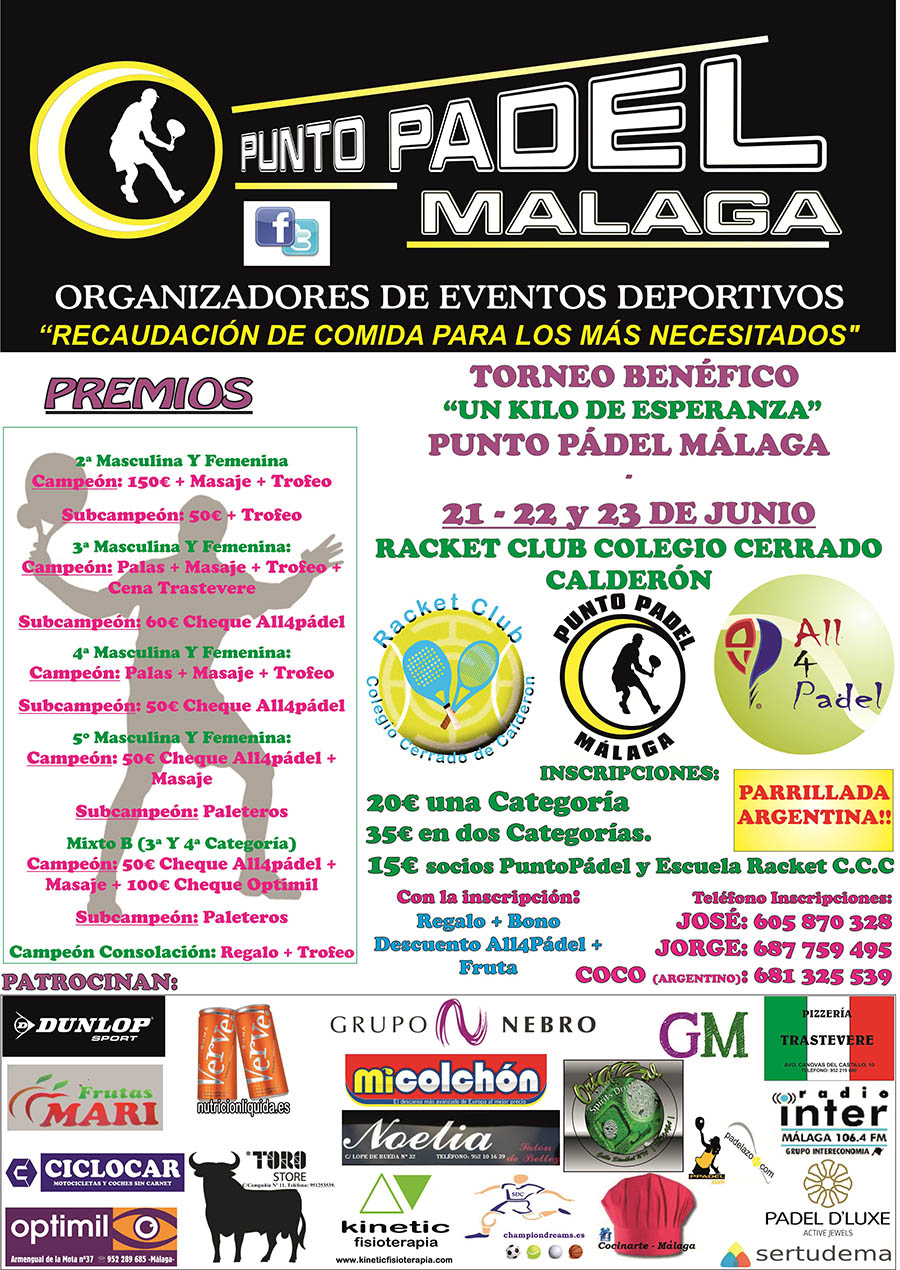 II Torneo Punto Pádel Málaga en el Racquet Club Colegio Cerrado Calderón (Málaga)