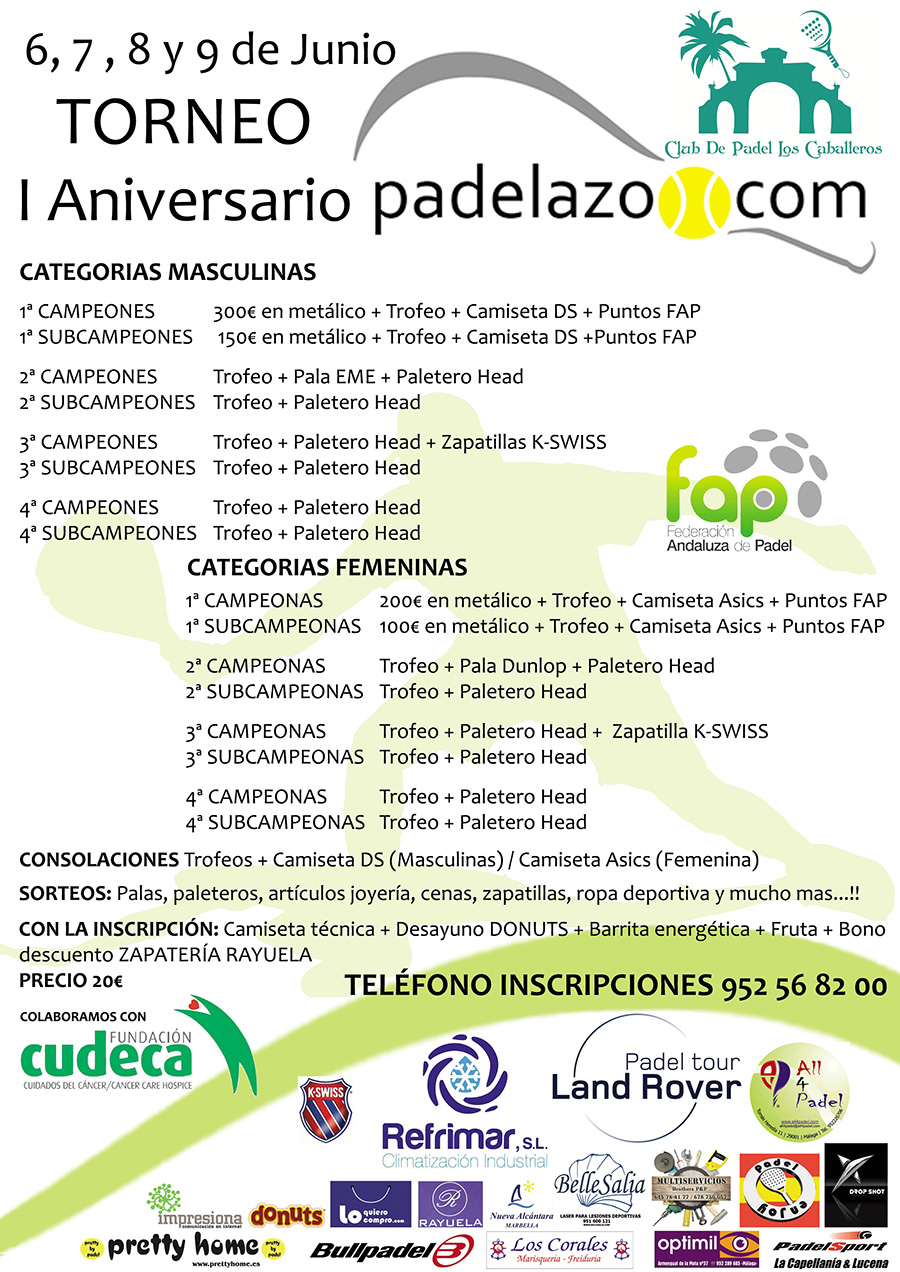 Torneo I Aniversario Padelazo en el club Los Caballeros (Benalmádena)