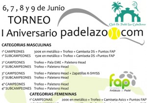 cartel torneo padel aniversario padelazo junio 2013