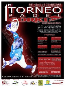 Atractivos premios en el I Torneo de pádel Gorki Selección en Rincón de la Victoria (Málaga)