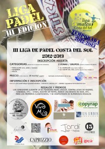 cartel III Liga de Pádel Costa del Sol 2012 - 2013