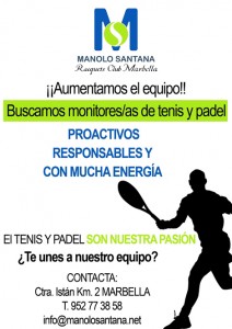 Manolo Santana Racquets Club busca monitores de pádel y tenis para Marbella