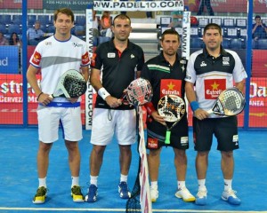 Marcelo Jardim y Willy Lahoz, en el partido que les enfrentó ante Matías Díaz y Cristian Gutiérrez. Foto: WPT. marcelo jardim willy lahoz matias diaz y cristina gutierrez world padel tour madrid 2013
