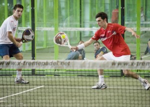 Los Pibes en uno de sus partidos en el Madrid International Open. Foto: WPT. superpibes Martín Di Nenno y Franco Stupaczuk world padel tour madrid 2013