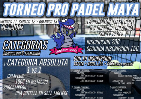 cartel torneo padel pro maya fantasy padel octubre 2013