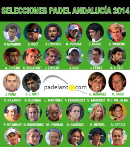 Andalucía anuncia a su armada para el Campeonato de España de Padel de Selecciones Autonómicas 2014