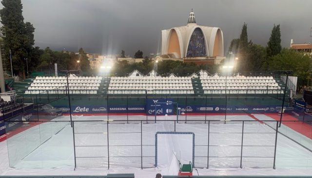 El temporal engulle al completo la jornada de octavos de World Padel Tour en Cerdeña
