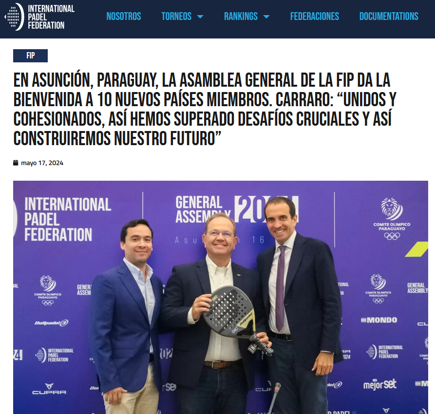 captura noticia FIP Asamblea General Paraguay 2024